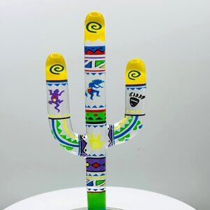 Glass Cactus Figurine Southwestern Desert Decor Cactus Display Western Home